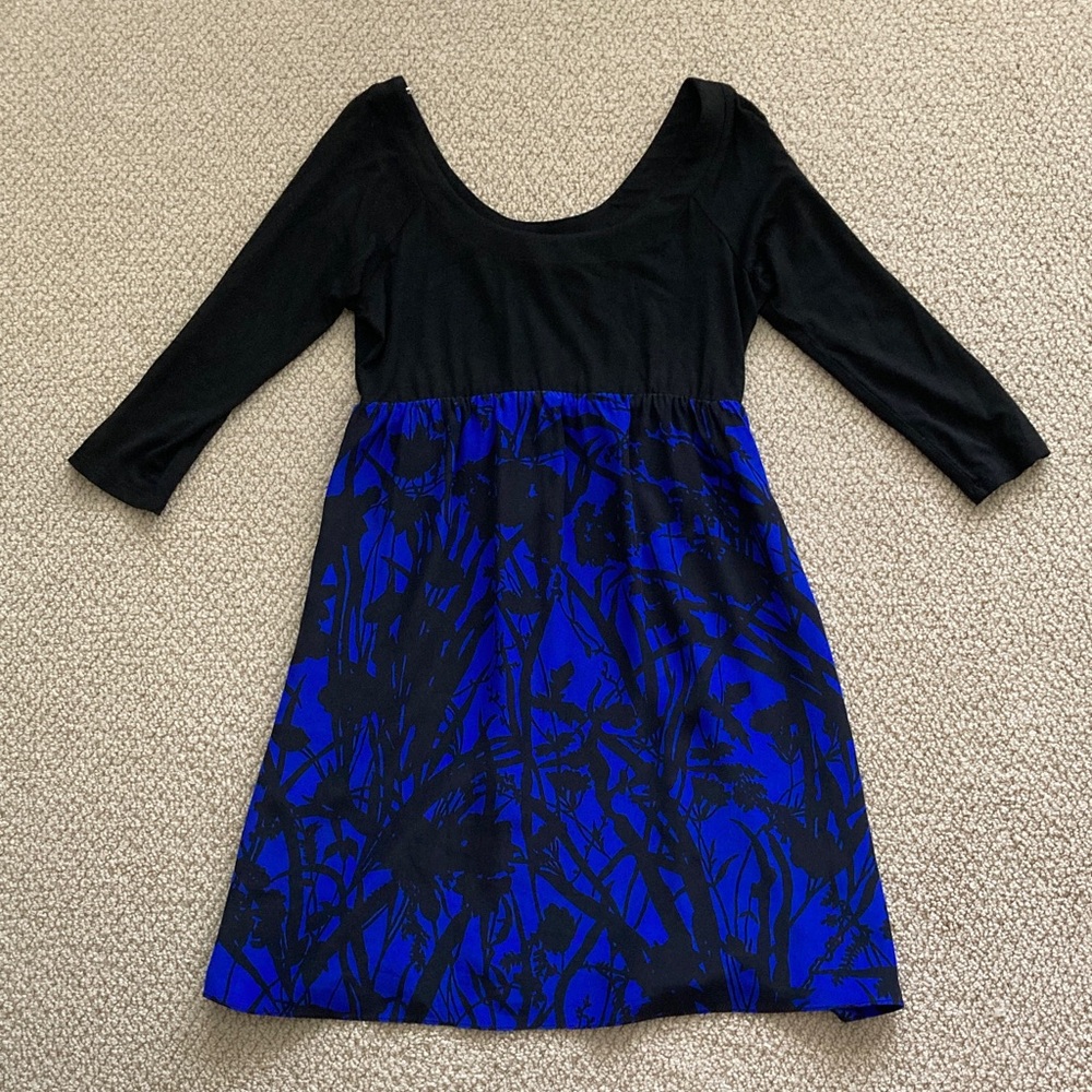 Alice & Trixie Silk Boatneck Mini Fit & Flare Dress Size Medium Floral Print